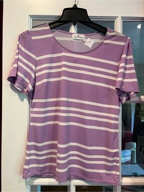 Courtney & Co. Lavender Stripe Short-Sleeve Tee